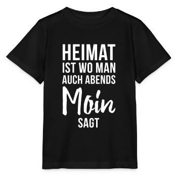 Heimat ist wo man auch Abends Moin sagt - Stanley/Stella Kinder T-Shirt MINI CREATOR  - Schwarz - Vorne - Mikhail (115cm)