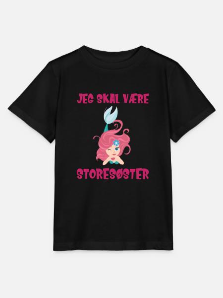 Jeg skal være storesøster gave fødsel havfrue - Stanley/Stella T-shirt MINI CREATOR til børn - sort