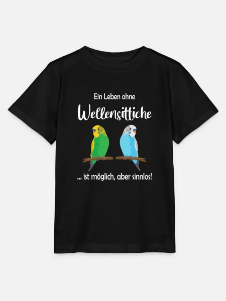 Ein Leben ohne Wellensittiche ist sinnlos - Stanley/Stella Kinder T-Shirt MINI CREATOR - Schwarz