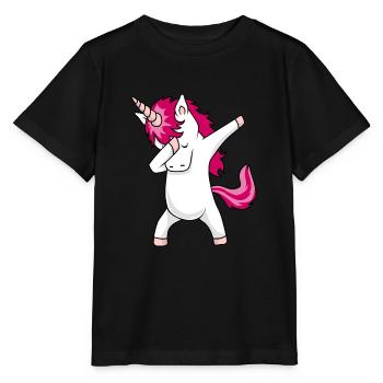Dab Dance Einhorn Dabbing Tanzen Tanz Musik - Stanley/Stella Kinder T-Shirt MINI CREATOR  - Schwarz - Vorne - Mikhail (115cm)