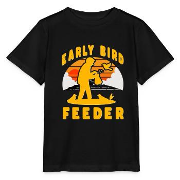 Mangeoire pour lève-tôt - T-shirt bio MINI CREATOR Stanley/Stella Enfant - noir - Devant - Mikhail (115cm)