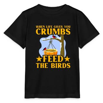 Quand la vie vous donne des miettes, nourrissez les oiseaux - T-shirt bio MINI CREATOR Stanley/Stella Enfant - noir - Devant - Mikhail (115cm)