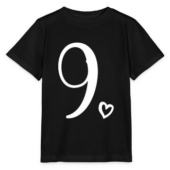 9th Birthday Kids Girls 9 Years Old Cute Number 9 - Stanley/Stella MINI CREATOR Kids’ T-Shirt - black - Front - Mikhail (115cm)