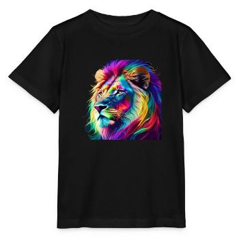 Lion Portrait - T-shirt bio MINI CREATOR Stanley/Stella Enfant - noir - Devant - Mikhail (115cm)