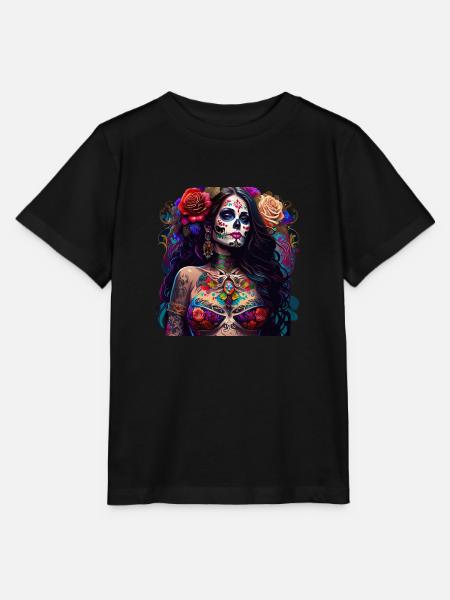 pretty dia de muertos - Stanley/Stella Kinder T-Shirt MINI CREATOR  - Schwarz