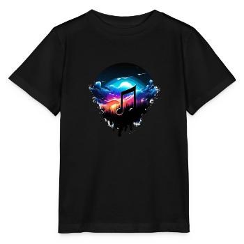 music note - Stanley/Stella Kinder T-Shirt MINI CREATOR  - Schwarz - Vorne - Mikhail (115cm)