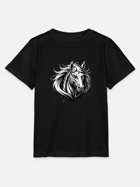 cheval noir et avec - Stanley/Stella T-shirt MINI CREATOR til børn - sort