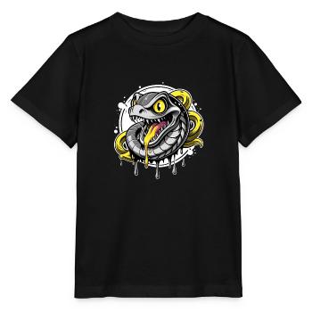 spitting snake - Stanley/Stella MINI CREATOR Kids’ T-Shirt - black - Front - Mikhail (115cm)