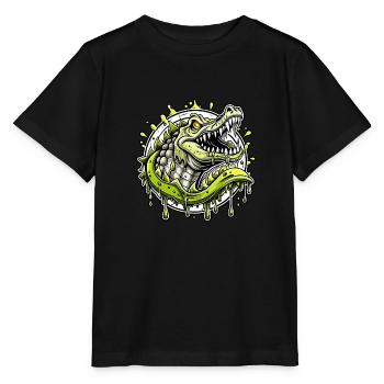 Crocodile - Stanley/Stella MINI CREATOR Kids’ T-Shirt - black - Front - Mikhail (115cm)