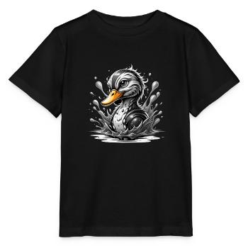 Duck black and white - Stanley/Stella MINI CREATOR Kids’ T-Shirt - black - Front - Mikhail (115cm)