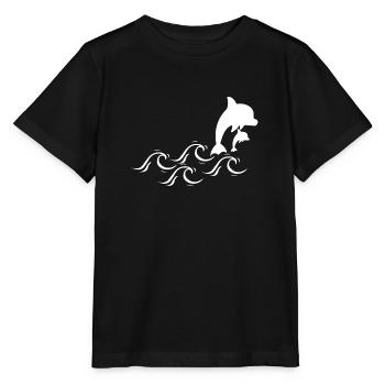 Dolphin dolphins - Stanley/Stella MINI CREATOR Kids’ T-Shirt - black - Front - Mikhail (115cm)