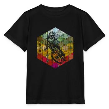 hexagone de coureur de descente - T-shirt bio MINI CREATOR Stanley/Stella Enfant - noir - Devant - Mikhail (115cm)
