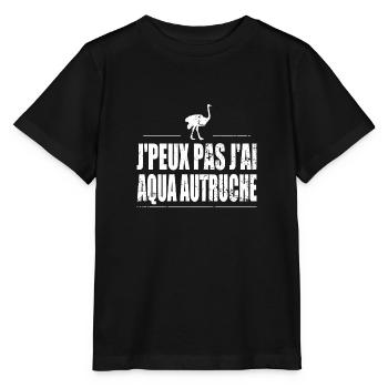 J'peux pas j'ai aqua autruche - T-shirt bio MINI CREATOR Stanley/Stella Enfant - noir - Devant - Mikhail (115cm)