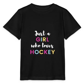 Juste une fille qui aime le hockey - T-shirt bio MINI CREATOR Stanley/Stella Enfant - noir - Devant - Mikhail (115cm)