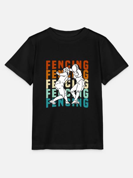 Escrime - Escrime Rétro - T-shirt bio MINI CREATOR Stanley/Stella Enfant - noir