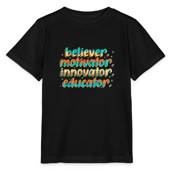 Groovy Retro Gläubiger Motivator Innovator - Stanley/Stella Kinder T-Shirt MINI CREATOR  - Schwarz - Vorne - Mikhail (115cm)