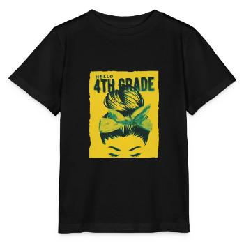 Bonjour 4ème année Messy Bun Girls Cute Heart Back - T-shirt bio MINI CREATOR Stanley/Stella Enfant - noir - Devant - Mikhail (115cm)
