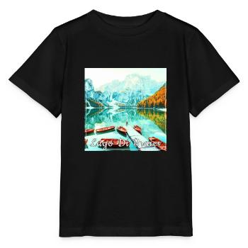 Lago di braies,Lac de Braies,Lac de Braies,Lac,Paysage,Montagne - T-shirt bio MINI CREATOR Stanley/Stella Enfant - noir - Devant - Mikhail (115cm)