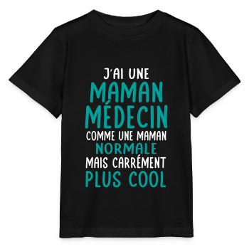 J'ai une maman médecin plus cool - T-shirt bio MINI CREATOR Stanley/Stella Enfant - noir - Devant - Mikhail (115cm)