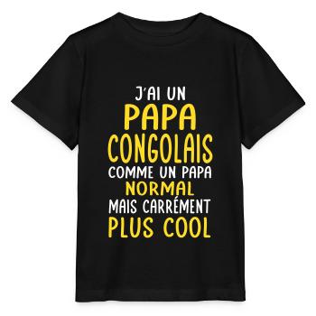 J'ai un papa Congolais plus cool - T-shirt bio MINI CREATOR Stanley/Stella Enfant - noir - Devant - Mikhail (115cm)