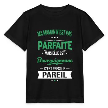 Ma maman n'est pas parfaite - Bourguignonne - T-shirt bio MINI CREATOR Stanley/Stella Enfant - noir - Devant - Mikhail (115cm)