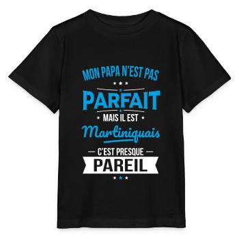 Mon papa n'est pas parfait - Martiniquais - T-shirt bio MINI CREATOR Stanley/Stella Enfant - noir - Devant - Mikhail (115cm)