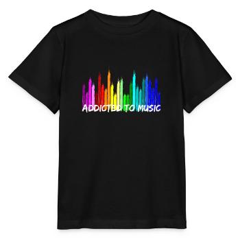 Addicted to Music Equalizer SoundRegler - T-shirt bio MINI CREATOR Stanley/Stella Enfant - noir - Devant - Mikhail (115cm)
