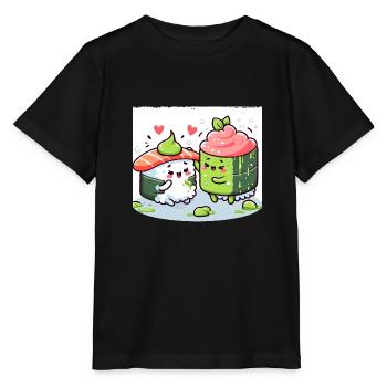 Kawaii Sushi with Wasabi - Stanley/Stella MINI CREATOR Kids’ T-Shirt - black - Front - Mikhail (115cm)