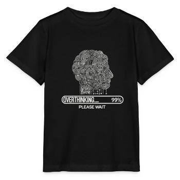 Overthinking - Bitte warten - Stanley/Stella Kinder T-Shirt MINI CREATOR  - Schwarz - Vorne - Mikhail (115cm)