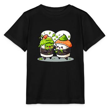 Kawaii Sushi with Wasabi - Stanley/Stella MINI CREATOR Kids’ T-Shirt - black - Front - Mikhail (115cm)