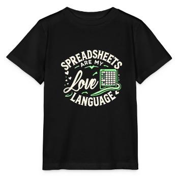 Tabellenkalkulationen sind meine Liebessprache - Stanley/Stella Kinder T-Shirt MINI CREATOR  - Schwarz - Vorne - Mikhail (115cm)
