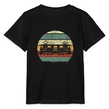 Retro railroad / tram - Stanley/Stella MINI CREATOR Kids’ T-Shirt - black - Front - Mikhail (115cm)