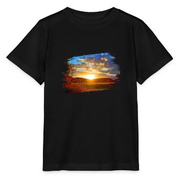 Schöner Sonnenuntergang auf der Schwäbischen Alb - Stanley/Stella Kinder T-Shirt MINI CREATOR  - Schwarz - Vorne - Mikhail (115cm)