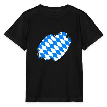 Drapeau bavarois d’occasion Look Drapeau bavarois Vintage - T-shirt bio MINI CREATOR Stanley/Stella Enfant - noir - Devant - Mikhail (115cm)