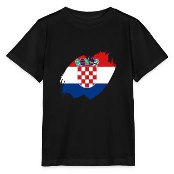 Kroatien Flagge Adria Zagreb Kroatische Fahne - Stanley/Stella Kinder T-Shirt MINI CREATOR  - Schwarz - Vorne - Mikhail (115cm)