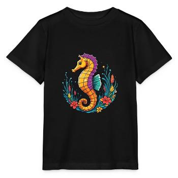 Hippocampe - T-shirt bio MINI CREATOR Stanley/Stella Enfant - noir - Devant - Mikhail (115cm)