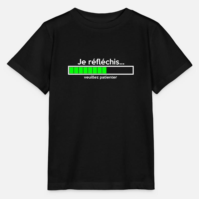 je réfléchis - T-shirt bio MINI CREATOR Stanley/Stella Enfant - noir