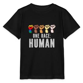 Eine Rasse Anti Rassismus Geschenkidee - Stanley/Stella Kinder T-Shirt MINI CREATOR  - Schwarz - Vorne - Mikhail (115cm)