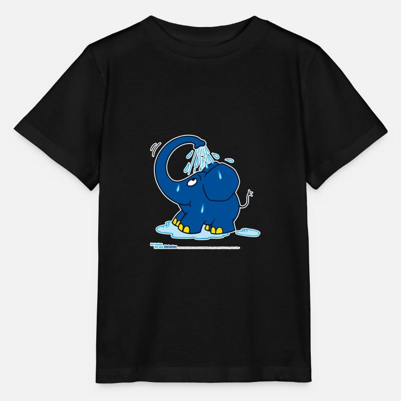 Les douches d’éléphants avec une trompe - T-shirt bio MINI CREATOR Stanley/Stella Enfant - noir