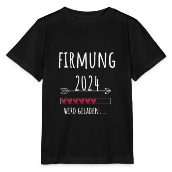 Firmung 2024 Kirche Christ Katholisch Geschenk - Stanley/Stella Kinder T-Shirt MINI CREATOR  - Schwarz - Vorne - Mikhail (115cm)