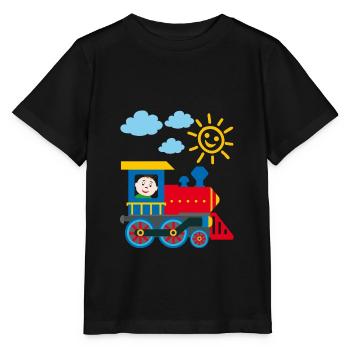 Bébé commande une petite locomotive au soleil - T-shirt bio MINI CREATOR Stanley/Stella Enfant - noir - Devant - Mikhail (115cm)