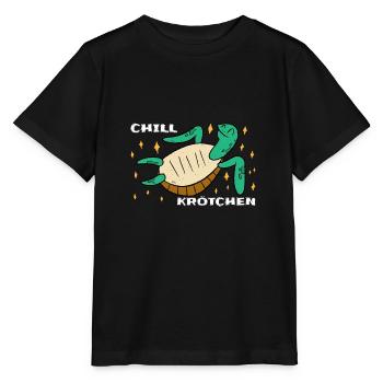 Chill Krötchen Schildkröte Chillen Turtle Relax - Stanley/Stella Kinder T-Shirt MINI CREATOR  - Schwarz - Vorne - Mikhail (115cm)