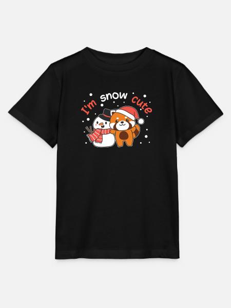 Rote Panda I'm snow cute schneemann wortspiel - T-shirt MINI CREATOR barn från Stanley/Stella - svart