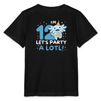 12ème anniversaire Axolotl douze ans doux Axolotls - T-shirt bio MINI CREATOR Stanley/Stella Enfant - noir - Devant - Mikhail (115cm)