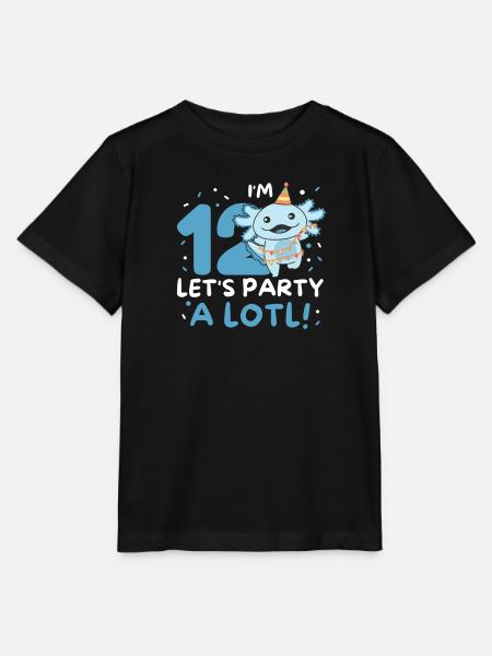12. Geburtstag Axolotl zwölf Jahre süß Axolotls - Stanley/Stella Kinder T-Shirt MINI CREATOR  - Schwarz