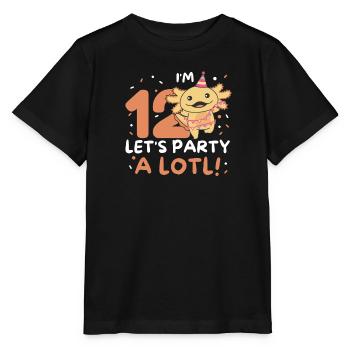 12ème anniversaire Axolotl douze ans doux Axolotls - T-shirt bio MINI CREATOR Stanley/Stella Enfant - noir - Devant - Mikhail (115cm)
