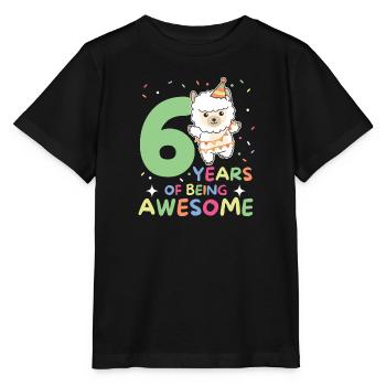 Alpaka zum 6. Geburtstag Kinder sechs Jahre alt - Stanley/Stella Kinder T-Shirt MINI CREATOR  - Schwarz - Vorne - Mikhail (115cm)