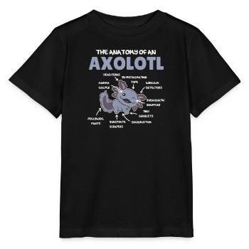 Axolotl Explanation Anatomy of an Axolotl - Stanley/Stella MINI CREATOR Kids’ T-Shirt - black - Front - Mikhail (115cm)
