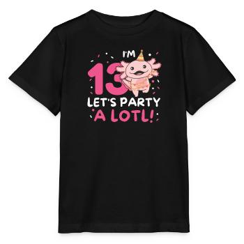 13e anniversaire Axolotl Treize ans Sweet Axolotls - T-shirt bio MINI CREATOR Stanley/Stella Enfant - noir - Devant - Mikhail (115cm)
