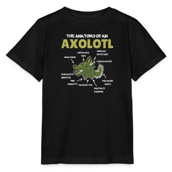 Axolotl Explanation Anatomy of an Axolotl - Stanley/Stella MINI CREATOR Kids’ T-Shirt - black - Front - Mikhail (115cm)